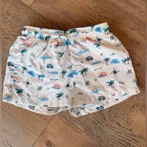 Zara Kids Tropical Cream and Blue Print Shorts